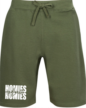 Homies Aint Homies Military Green Shorts